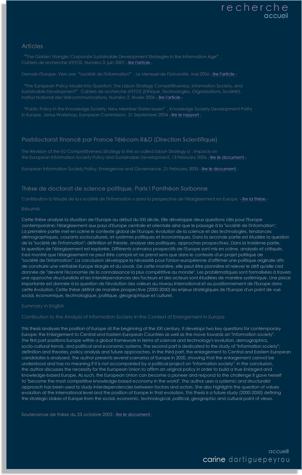 thése, articles, documents.